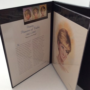 Diana Princess of Wales Portrait Fleetwood Signed & Numbered Tom McNeely Stamp Set