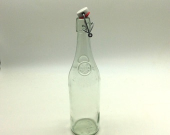 Geyer Freres Maison Fondee En 1895 12.5&quot; Glass Bottle Bail Clasp Stopper Lid