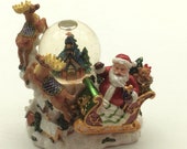 Christopher Radko Santa on Sleigh Snow Globe Christmas