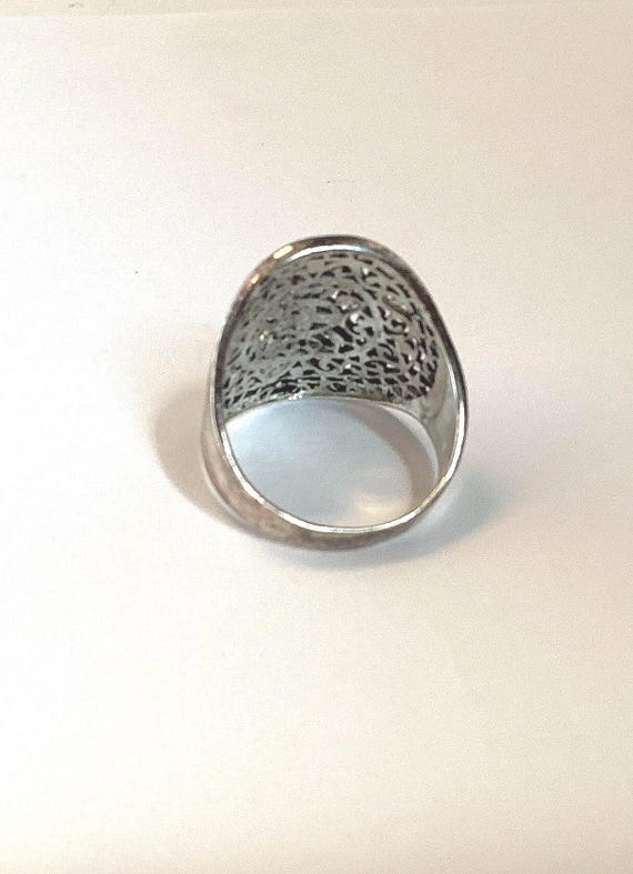 Openwork Scroll Circle Shield Ring Silver Plated … - image 5