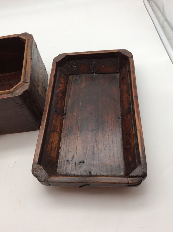 Antique Chinese Wood Food Box With Lid and Handle - Etsy