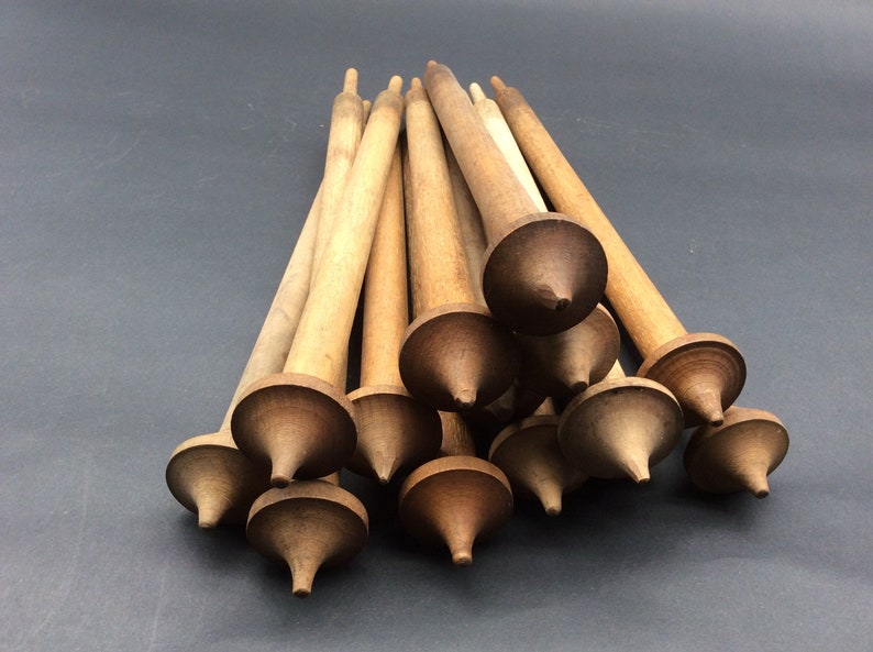 Antique Wood Spinning Needles Knitting Lace Quill Spindles Etsy