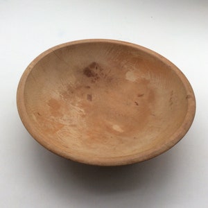 Vintage Footed Wood Round Dough Bowl Hand Painted Mexican