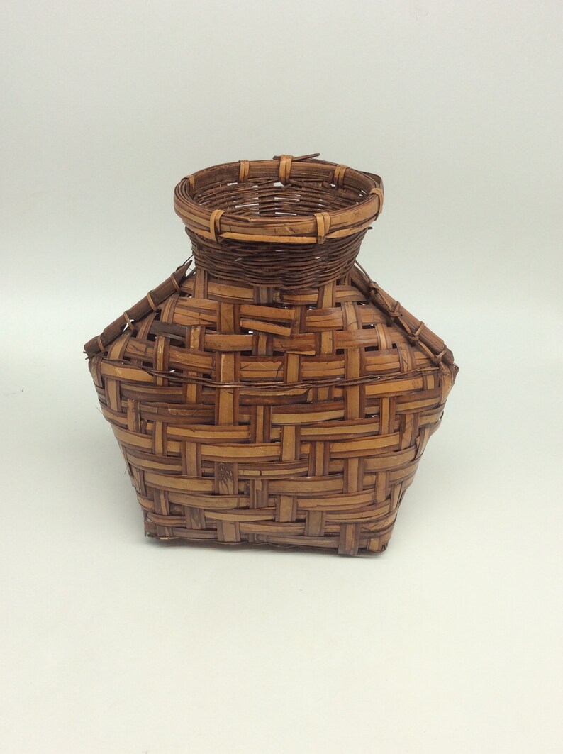 Vintage Philippine Ifugao Small Wicker Fish Trap Basket Hand Etsy