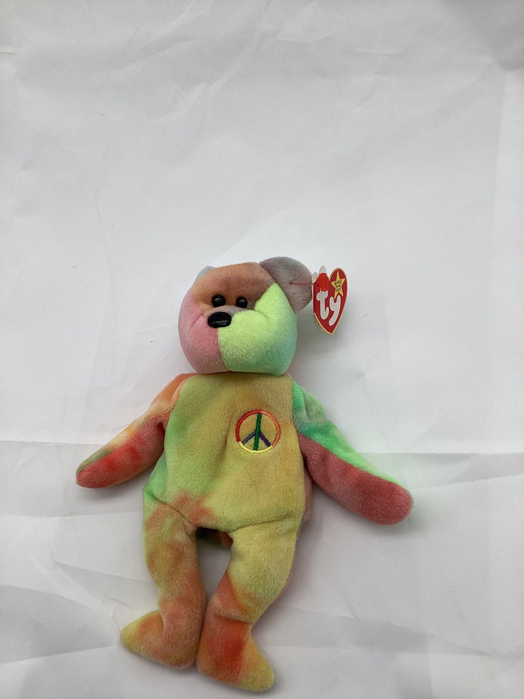 Ty Beanie Babies Peace Tie Dye Bear Plush 1996 - Etsy