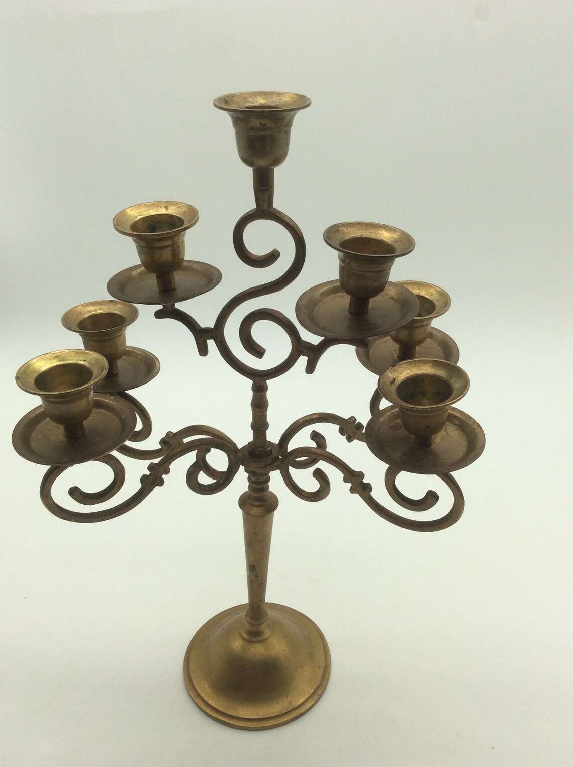 Vintage Brass candelabra 3 Arm Adjustable 7 Candles 13.5 Etsy