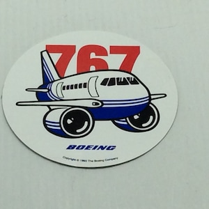 Vintage 767 Boeing Airplane  Sticker Decal