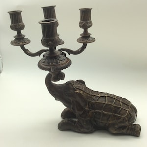 Elephant Candelabra Metal Four Arm Candle Holder