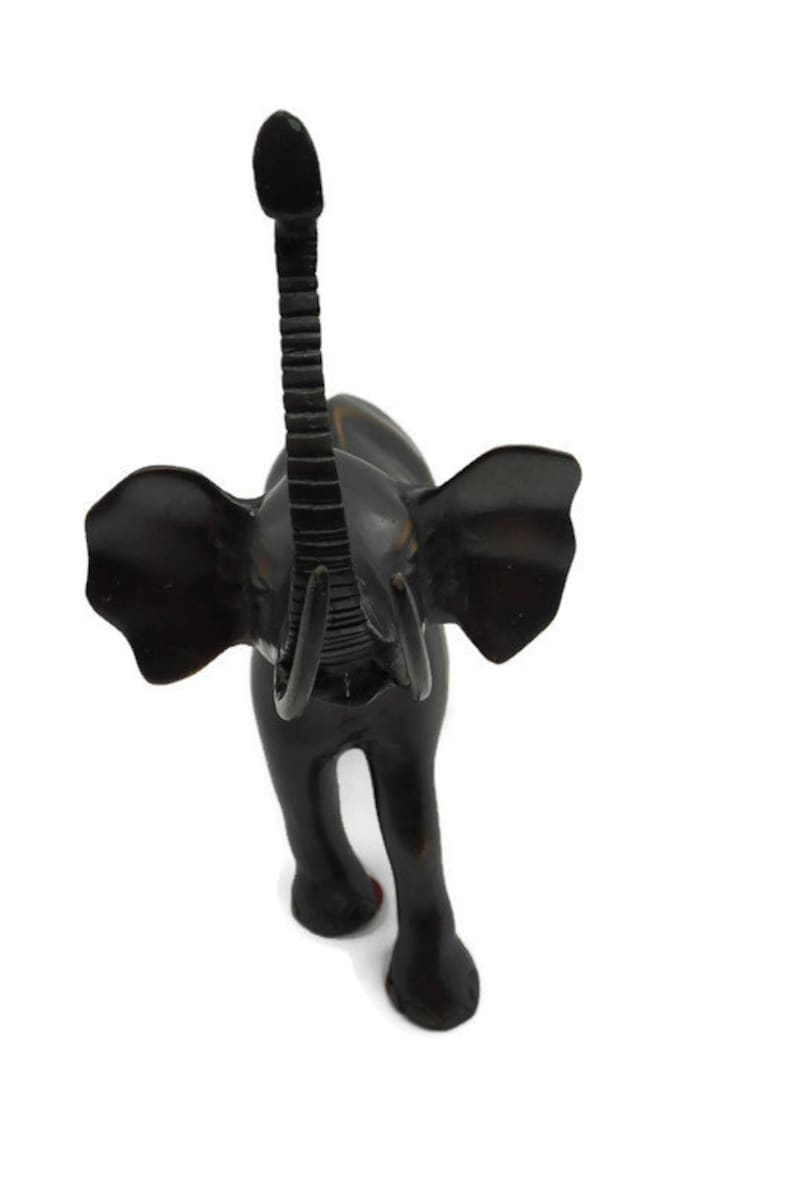 Large Brass Gray Elephant Statue Figure Etsy