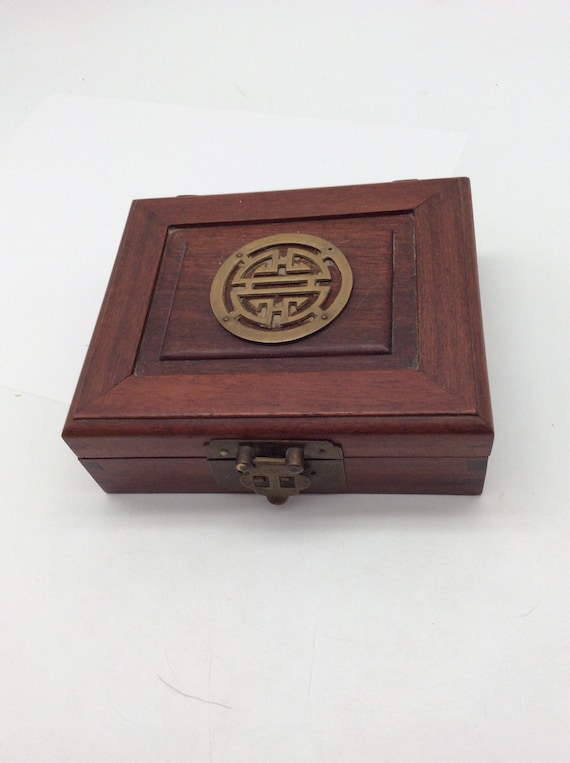 vintage hinged wood jewelry Gem