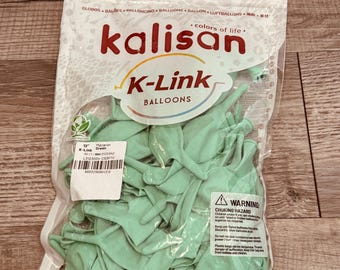 12 Inch Kalisan K-Link Balloons - Link Balloon Latex 50 piece - Macaron Green