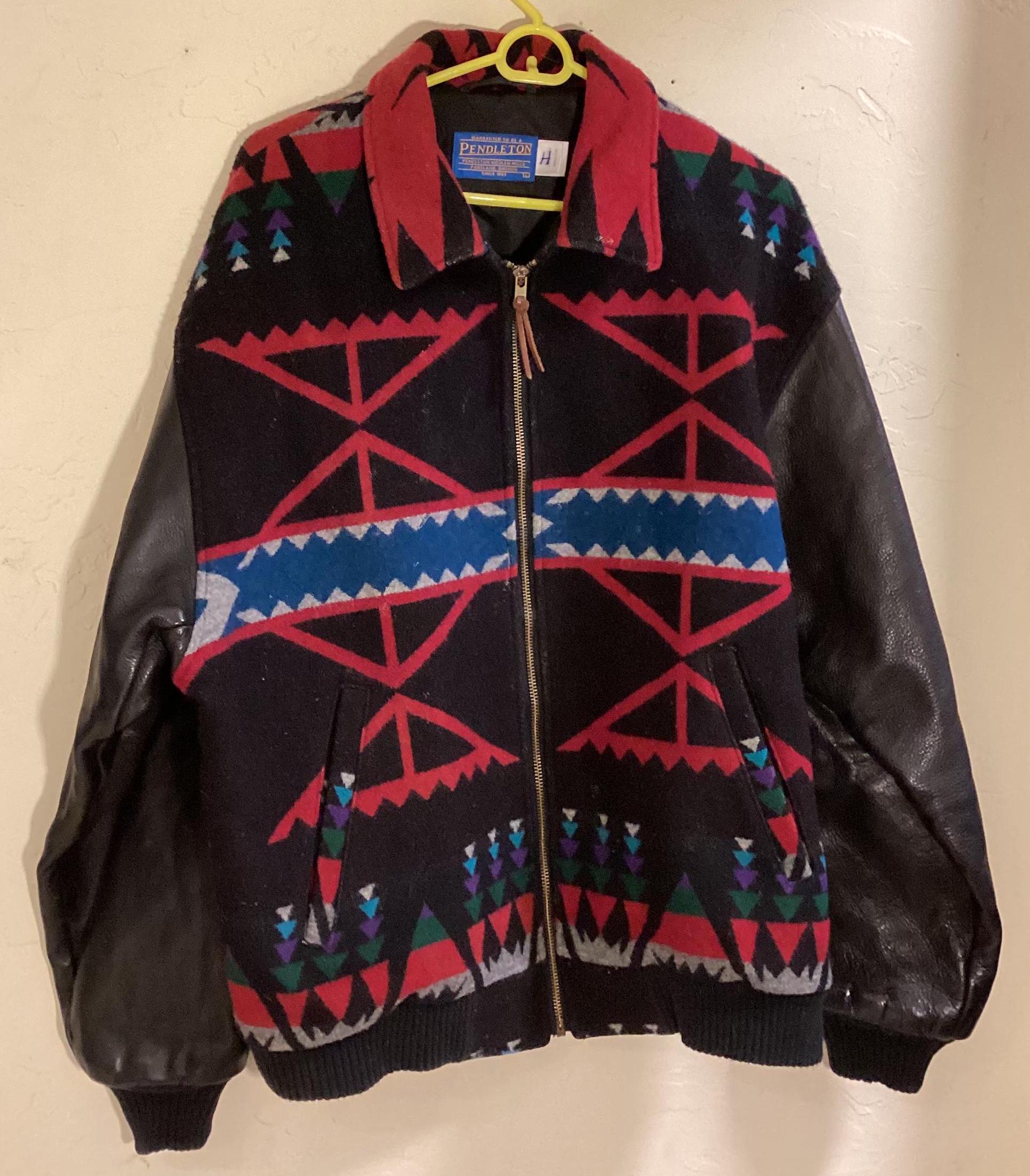 Pendleton Wool Bomber Jacket Native Tribal Western Aztec Navajo