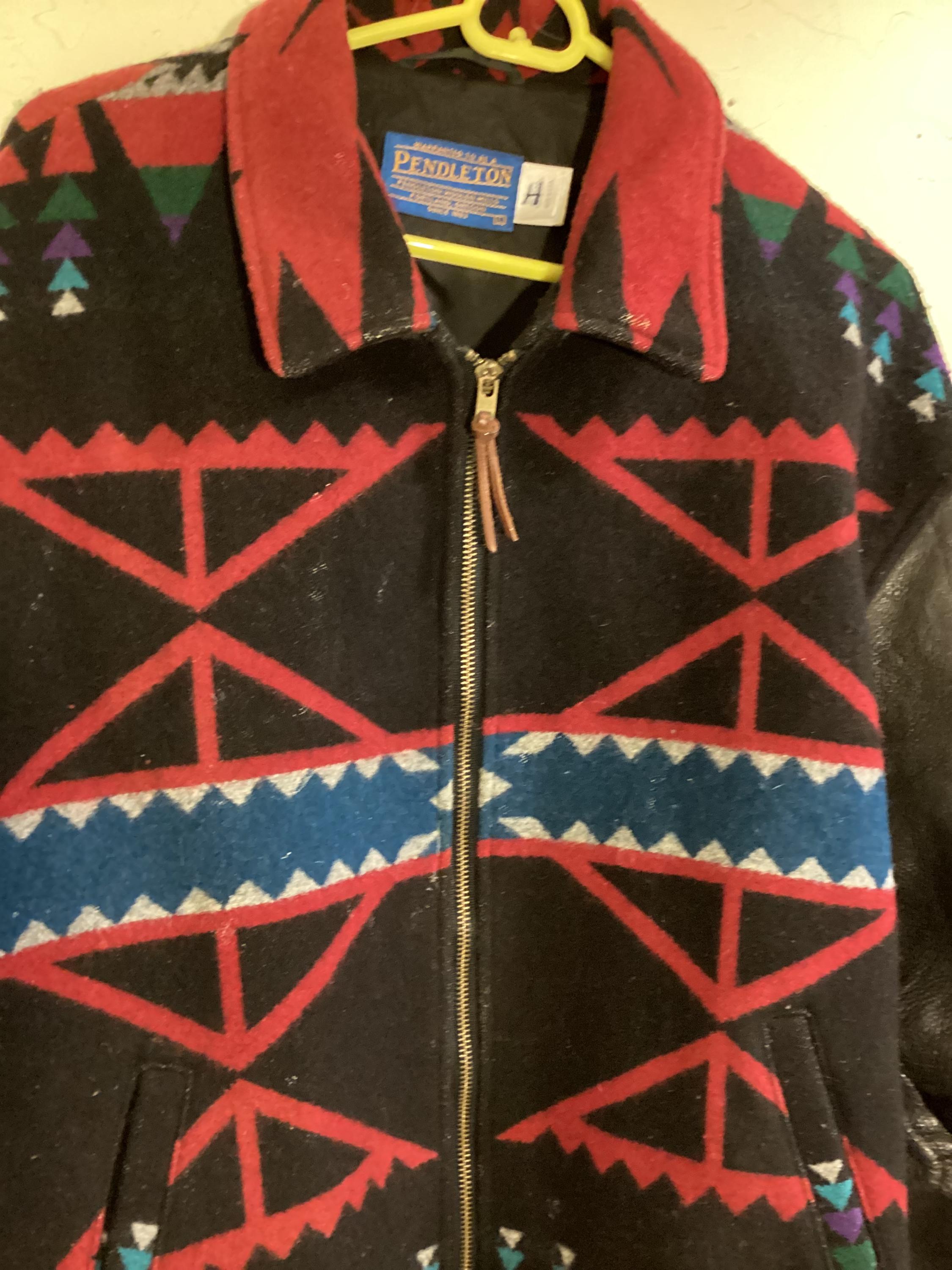 Pendleton Wool Bomber Jacket Native Tribal Western Aztec Navajo