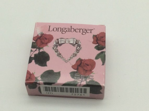 Longaberger Pewter Heart Shaped Tie-On Lapel Pin - image 1