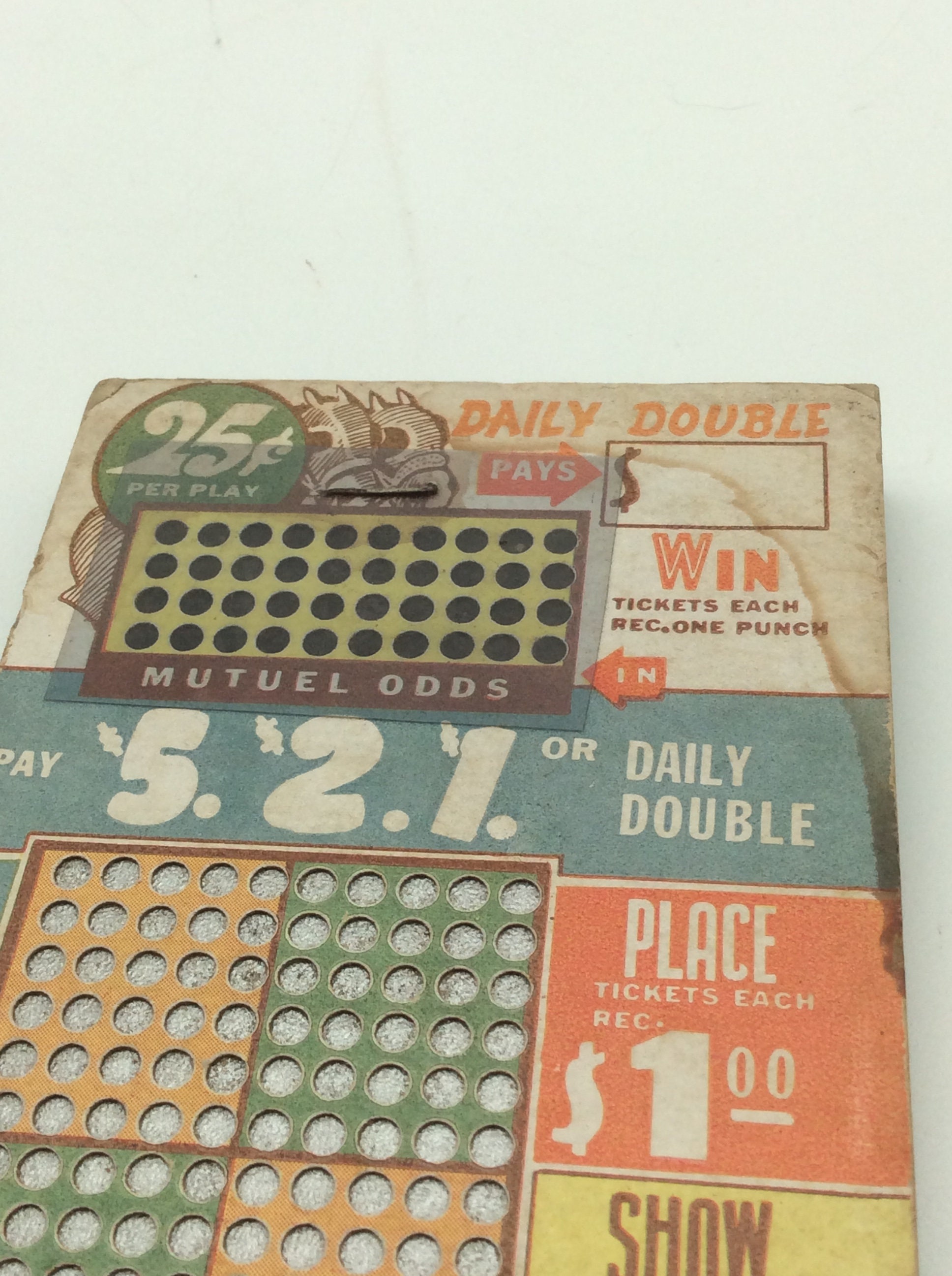 Vintage Jackpot Punch Card GAME Board Unused Play Raffle Etsy