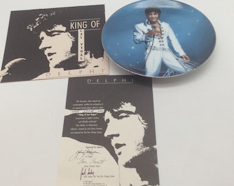 Elvis Presley "King of Las Vegas" 1990 Delphi Collective Plate New in Box