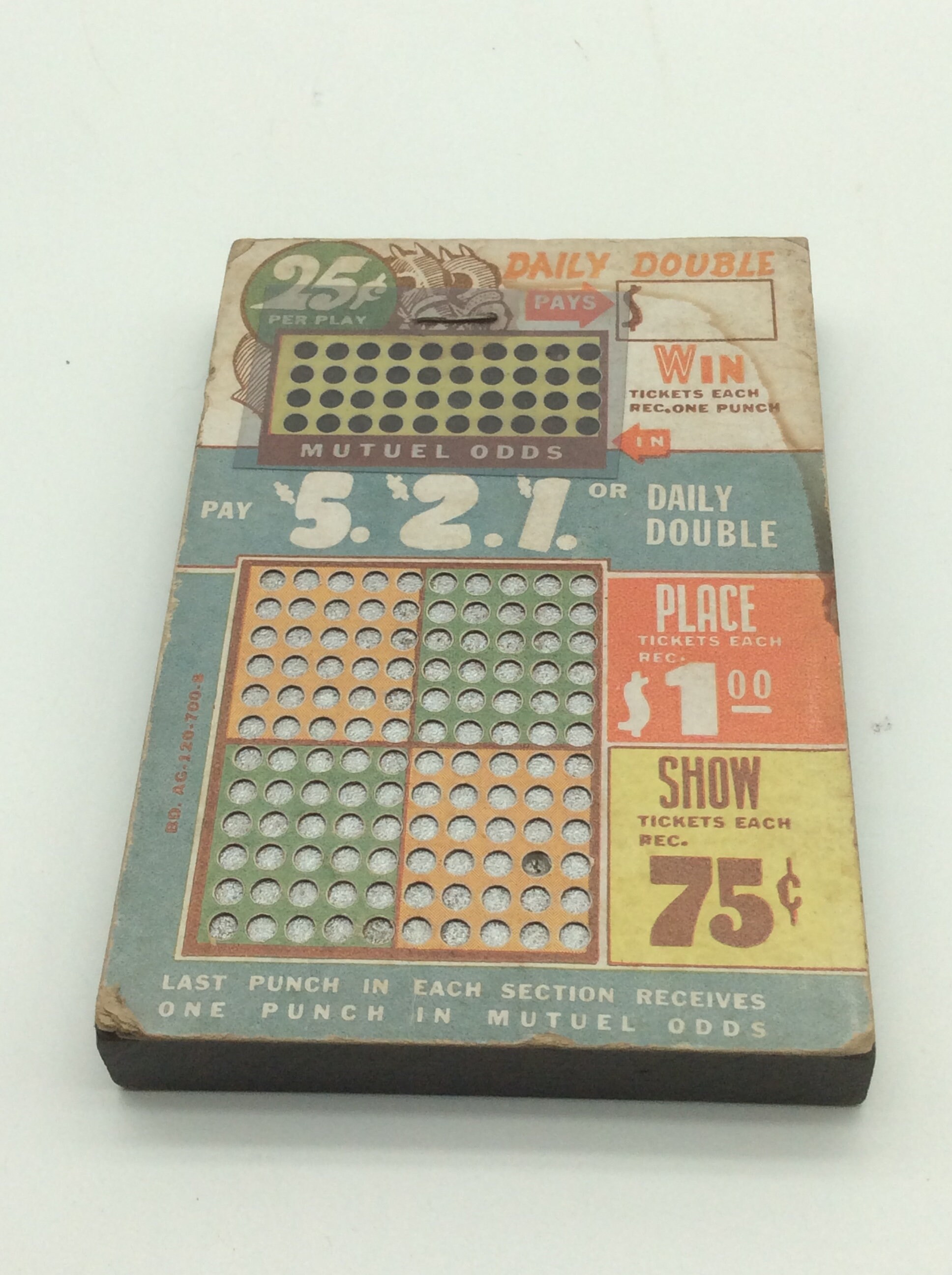 Vintage Jackpot Punch Card GAME Board Unused Play Raffle Etsy