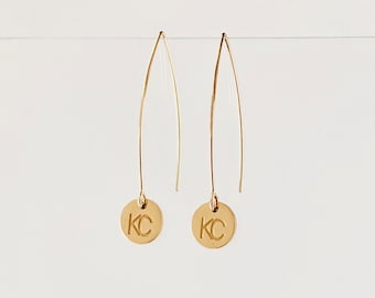 KC Threader Earrings: Stainless Steel Kansas City Soccer Jewelry Gold or Silver Current Sporting