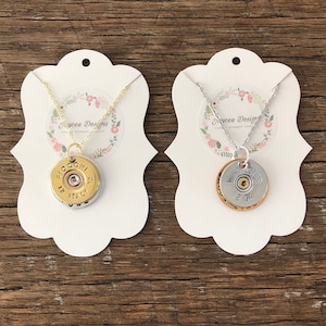 Shotgun shell necklace Personalize shotgun shell bullet jewelry Shoot like a girl Winchester Remington Trap shooting clay 12 or 20 gauge
