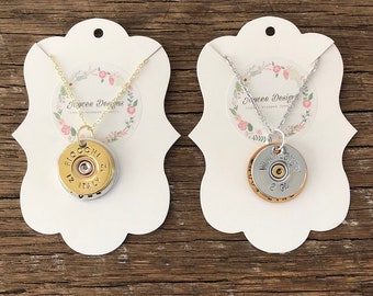 Shotgun shell necklace Personalize shotgun shell bullet jewelry Shoot like a girl Winchester Remington Trap shooting clay 12 or 20 gauge