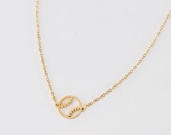 Baseball or Softball necklace. Silver or Gold Baseball and Softball mom jewelry.