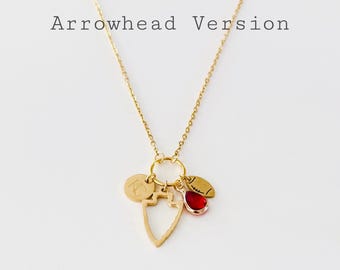 Kansas City Football Charm Necklace: Arrowhead, Football, KC - Stainless Steel Silver Gold Chief Jewelry