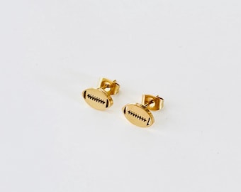 Football Stud Earrings: Stainless Steel Gold or Silver Kansas City Football Jewelry Chief
