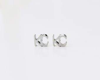 KC stud earrings Kansas City Inspired Chief silver or gold KC earrings Stainless steel earring Kansas City Royal jewelry Sporting Current