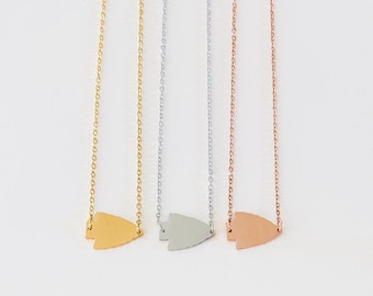 Kansas City Mini Solid Arrowhead Necklace. Gold and Silver KC football arrowhead necklace. Chief jewelry.