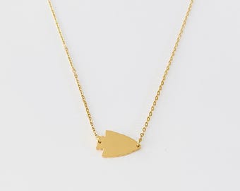Kansas City Mini Solid Arrowhead Necklace. Gold and Silver KC football arrowhead necklace. Chief jewelry.
