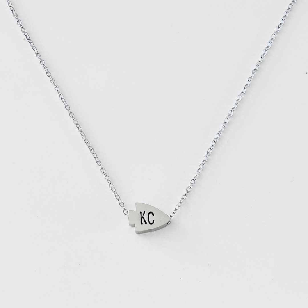 Kansas City Inspired Chief Necklace KC Necklace Silver Mini Arrowhead