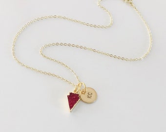 Kansas City inspired Chief red druzy arrowhead necklace with KC charm Black, white, KC football druzy arrowhead Chief women’s jewelry