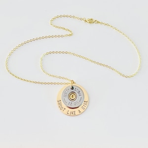 Shotgun shell necklace Personalized shotgun shell jewelry Shoot like a girl Winchester Remington Fiocchi Trap shooting clay 12 or 20 gauge
