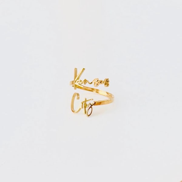 Anillo de Kansas City: oro o plata, Chief Royal, acero inoxidable, ajustable, joyería de fútbol de KC