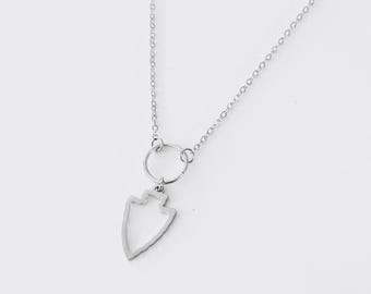 Kansas City Mini Open Arrowhead Necklace. Gold and Silver KC football arrowhead necklace. Chief jewelry.