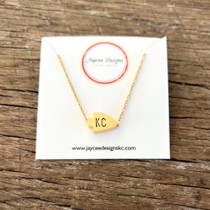 Kansas City Inspired Chief necklace KC football necklace Gold mini arrowhead necklace Kansas City jewelry Silver Chief necklace image 4