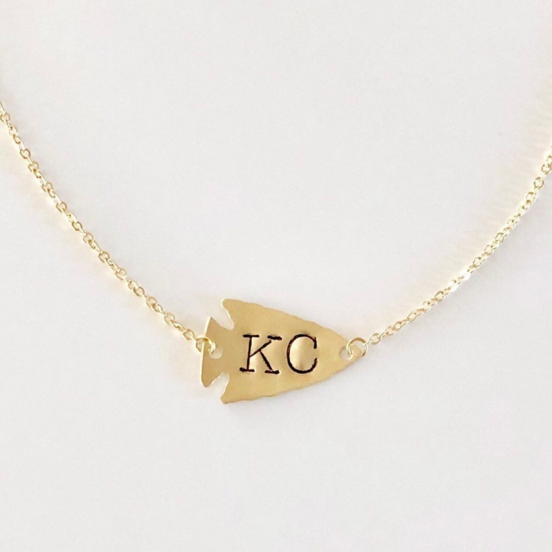 Kansas City Inspired Chiefs necklace KC Chiefs necklace Silver Etsy