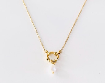 Pearl Necklace: Stainless Steel Pearl Chain, Dainty Pearl Jewelry