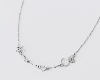 Kansas City Heart Necklace: Current Silver or Gold Sporting Stainless Steel KC Script Soccer Jewelry
