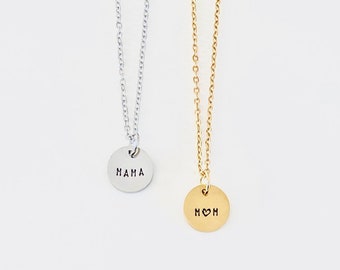 Mom charm necklace Mom heart necklace Silver gold mom necklace Mother’s Day gift for mom