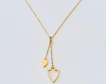 Kansas City Inspired lariat Chief y necklace Gold double arrowhead necklace Kansas City jewelry Chief Silver kc football