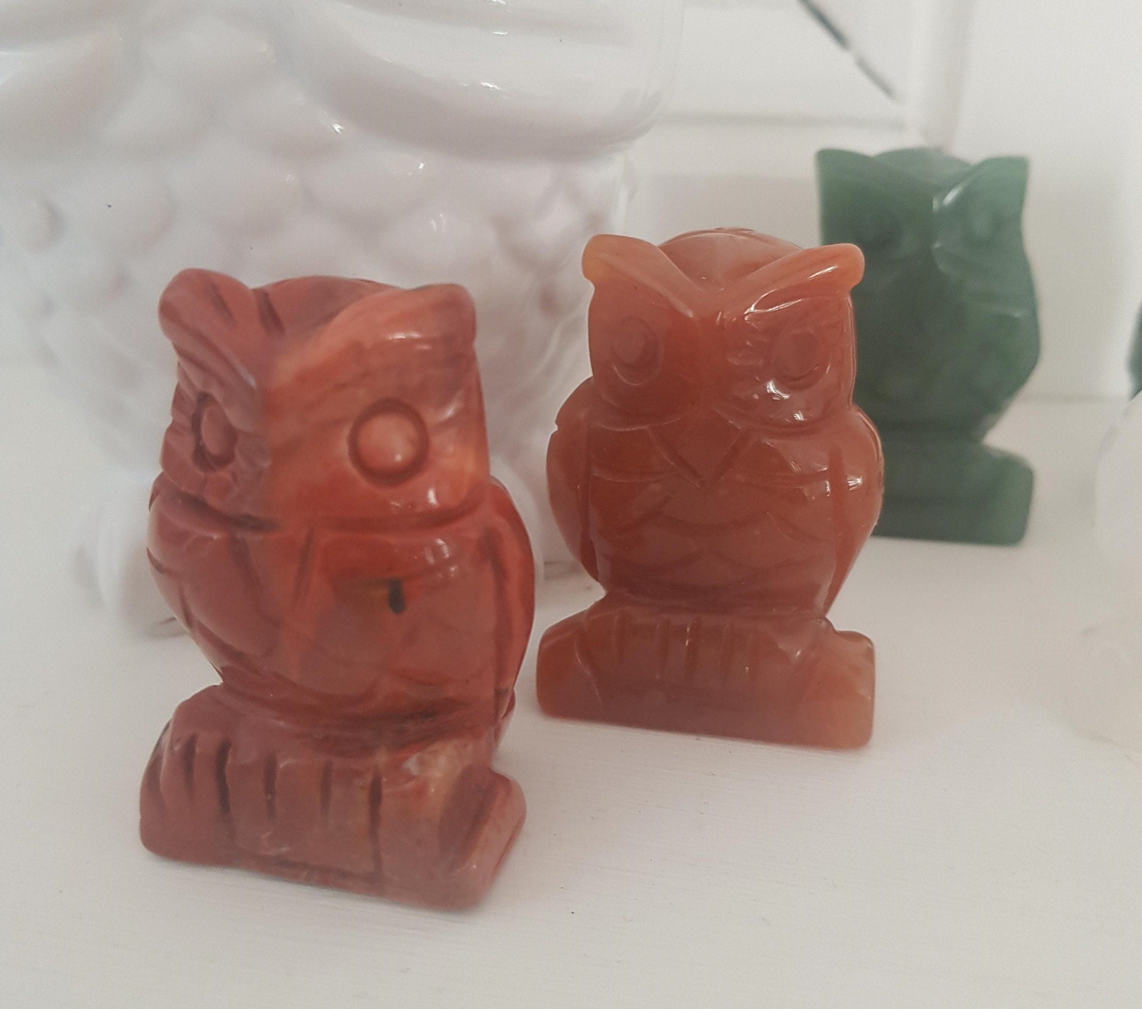 Chouette 50 mm - Pierres Semi-Précieuses- Animal Totem Cadeau Pierre Originale