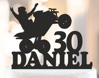 Four Wheeler Cake Topper, ATV quad cake topper, Extreme Sport Birthday Cake Topper, rider birthday decorations, Polaris Cake Topper 1542