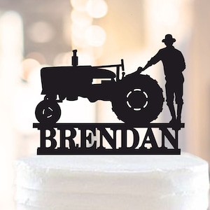 Tractor Cake Topper,Farmer Cake Topper,Tractor Birthday Party,Lover Tractor with Name Cake Topper,Tractor Cake Decoration,Rustic topper 1181