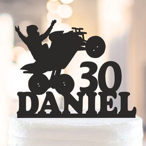 Four Wheeler Cake Topper, ATV quad cake topper, Extreme Sport Birthday Cake Topper, rider birthday decorations, Polaris Cake Topper 1542