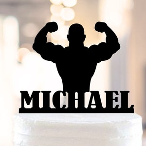 Trainer Cake Topper, Bodybuilder Cake Topper,Weight Lifting Toppers,Gym Cake Topper,Fitnes Cake Topper,Bodybuilder birthday Cake Topper 1266