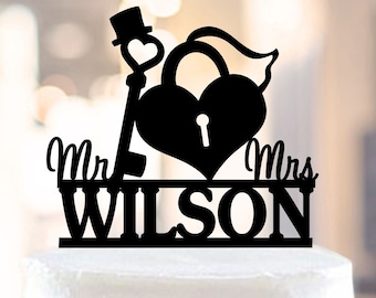 Key and lock cake topper, Heart Lock and Key Cake Topper, Funny Cake Toppers For Wedding, key to heart wedding cake topper, Wedding Topper