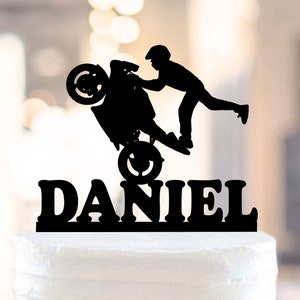 Motorcycle Birthday Cake Topper,Motorbike Cake Topper,Motorcycle Cake Topper for Birthday Cakes,Personalised Birthday Cake Topper (1034)