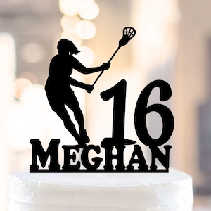Lacrosse Player cake Toppers, Lacrosse cake Topper,Lacrosse Birthday cake topper,Lacrosse Party,Lacrosse decoration (1108)
