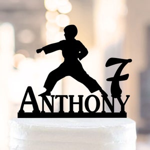 Male Martial Arts Birthday Cake Topper, Karate Party Cake Decorations, Cake Toppers, Birthday Cake Topper ,NINJA KARATE Cake Toppers, (1258)